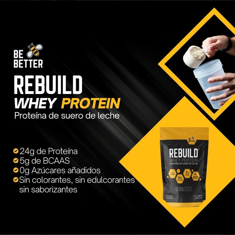 Proteína de Suero sin Sabor Be Better REBUILD 24 g