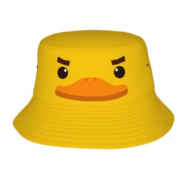 AIMASTZ Cute Yellow Duck Bucket Hat Unisex Outdoor Summer Beach Sun Hat Packable Fisherman Cap