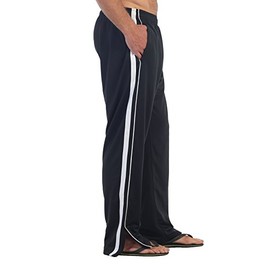 Gioberti Mens Athletic Track Pants, Black White, Small