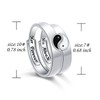Flyow S925 Sterling Silver Couple Rings Set Adjustable Matching Yin