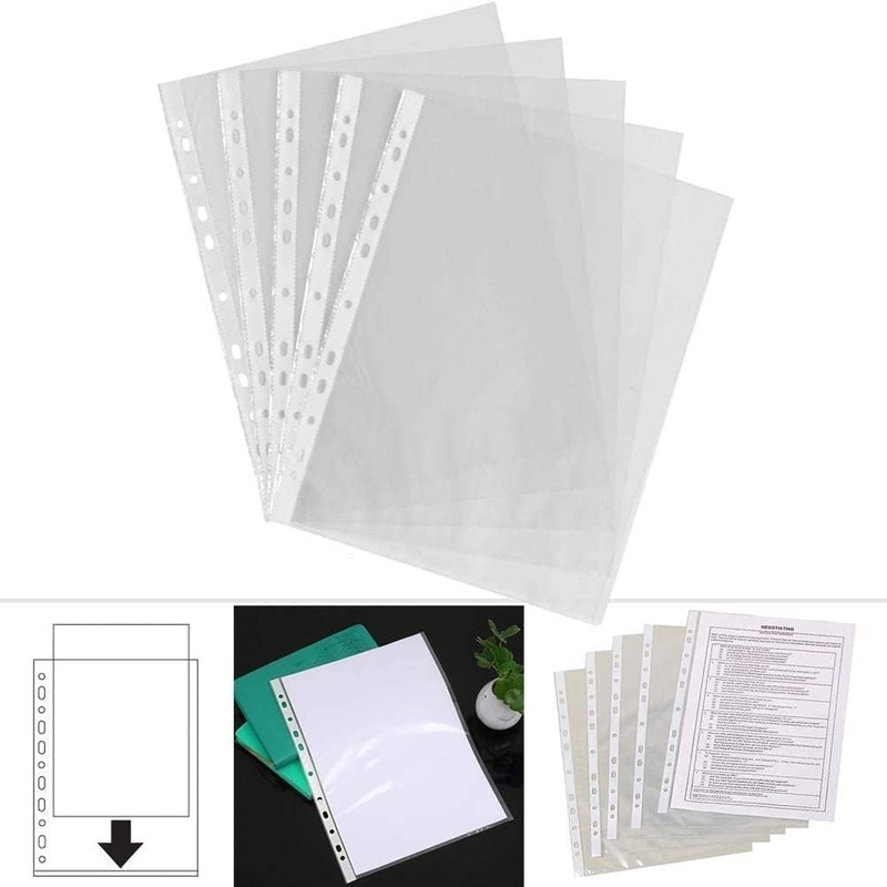 A4 Punch Pockets 50 Pack – 20 Micron Clear Plastic
