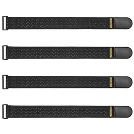 Correas Elásticas de 46 cm x 5 cm (pack de 4) con Silicona Antideslizante, Cinchas Multiusos con Hebilla y Lazo para Bicicletas, Coches, Embarcaciones, Herramientas de Jardín, Alargaderas, Mangueras