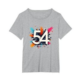 54 Years Original Birthday Gift - Colorful Celebration T-Shirt, Women's Plus, Heather Grey