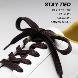 AWANGLOU 2 Pairs Flat Shoe Laces for Sneakers, 5/16" Wide Shoelaces for Sneakers in 27 Colors, Multiple Lengths for People