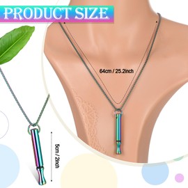 Fiada Anxiety Necklace Stainless Steel Mindful Breathing Necklace Anxiety Tool Deep Breathing Exercise Necklace Portable Anxiety Relief Necklace for Men Women Meditation Stress (Classic, Colourful)