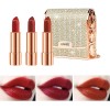 Juego De Lápices Labiales Mate De 3 Colores Con Bolsa