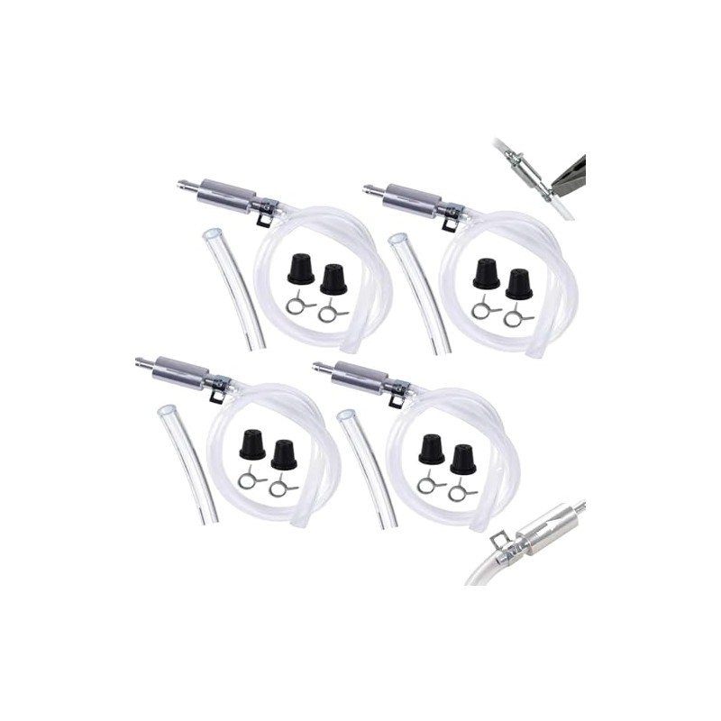 4 PCS Universal Brake Fluid Deflerator, Brake Bleed Hose, Brake