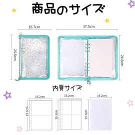 Sticker Notebook, Transparent Sleeves, 30 Sheets, Seal, Binder, Color File, Prikura, A5 Large Size, Girls, Can Be Applied and Removed, Various Uses, Sticker Notebook, Large Size (Pink)