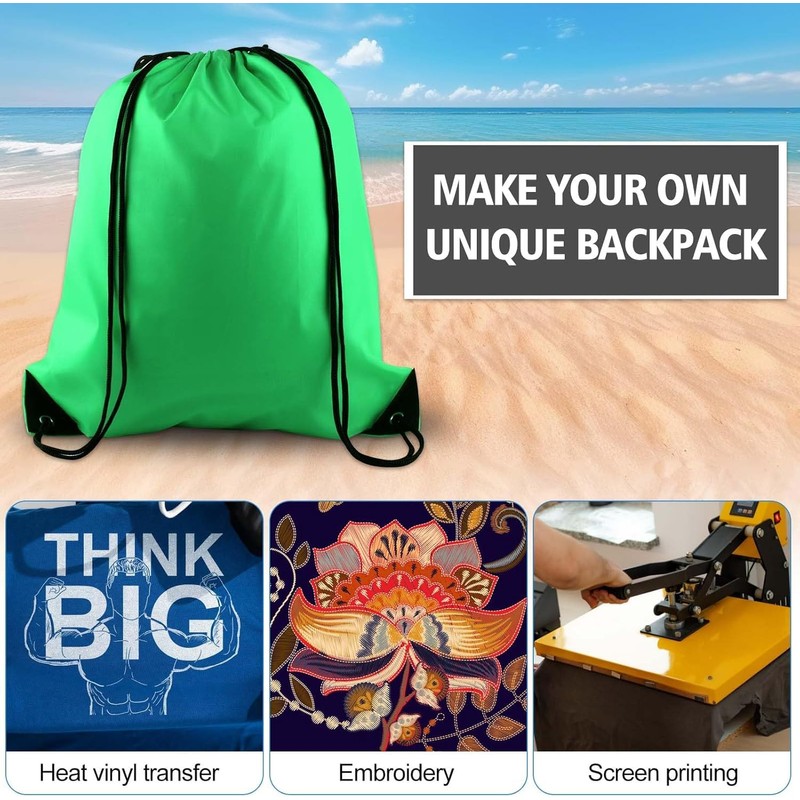 PLULON Drawstring Backpack Bags Bulk String Backpack Cinch Sack Pull