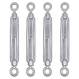 Turnbuckle M6 (Pack of 4) Turnbuckle Wire Tensioner M6, Adjustable Turnbuckles Eyelet and Eyelet, Rope Tension (Pack of 4, M6)