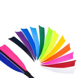 ZSHJGJR 50pcs 3" 4" 5” Shield Cut Archery Fletches Arrow Feathers Turkey Feather Right/Left Wing for DIY Hunting Arrows Accessories (5 Inch, Right Wing, Light Yellow)