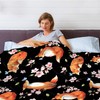 Fox Blanket Cherry Blossom Blanket Cozy Soft Lightweight Flannel Throw