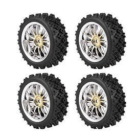 Lazmin Rubber RC Car Tires, 4pcs/Set 2inch Racing Off Road Vehicle Wheel Tires, for RC 1:10 Car Part(Gold)