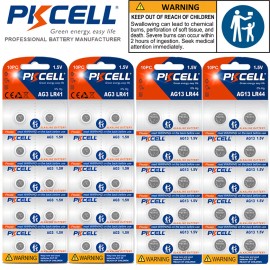 PKCELL LR44 LR41 Battery 1.5V AG13 357 L1154 AG3 392 192 Button Cell Watch Calculator - 20PCS LR44/AG13