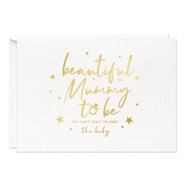 MAGJUCHE Beautiful Mummy To Be Card, Gold Foil Pregnancy Baby Shower Congratulations Card