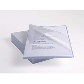 Rexel Nyrex Premium A4 Anti-Slip Document Folder, Clear Embossed, Extra Strong 130mic, Cut Flush, L-Folder, Pack 25, 2102211