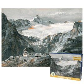 Art Painting Jigsaw Puzzles by Edward Theodore Compton 1000 Pieces Art Jigsaw Puzzles for Adults, Jigsaw Puzzle for Family Party for Birthday Holiday (Krefelder Hütte am Kitzsteinhorn)