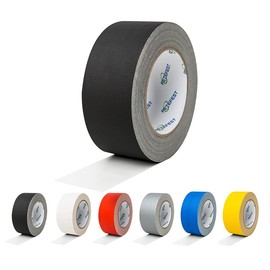 Cinta adhesiva negra resistente, 5,1 cm por 27,4 m, cinta adhesiva de grado profesional, no reflectante, sin residuos, rasgadura manual, autoadhesiva, multipropósito (negro, 5,1 cm x 27,4 m)