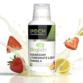 Magtein® Magnesium L-Threonate Liquid – 2000mg for Brain Health, Mood & Sleep – Fast-Absorbing Liquid, No Pills or Droppers – Strawberry Lemon Flavor 
