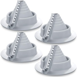 Pushglossy 4 Pack 3/4" - 2-3/4" Gray Metal Roof Pipe Flashing Vent Boot Epdm Flexible Roof Jack Rubber Flashing Boot, Round Base