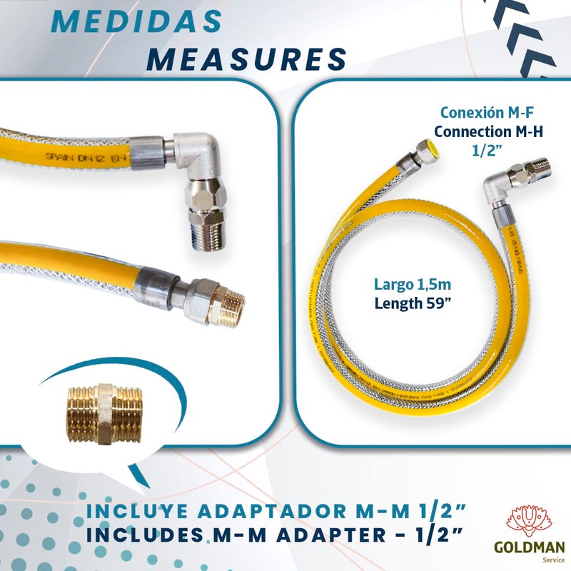 GOLDMAN SERVICE Flexible gas hose for industrial kitchens in the