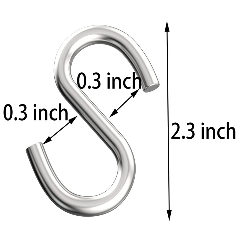 Axe Sickle 12 Pcs 2.3 Inch S Hook 304 Stainless