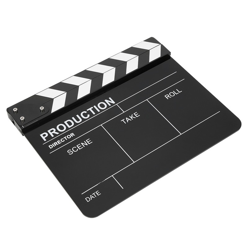 30x25CM Acrylic Clapperboard Director Professional Movie Film Action Clap Photography