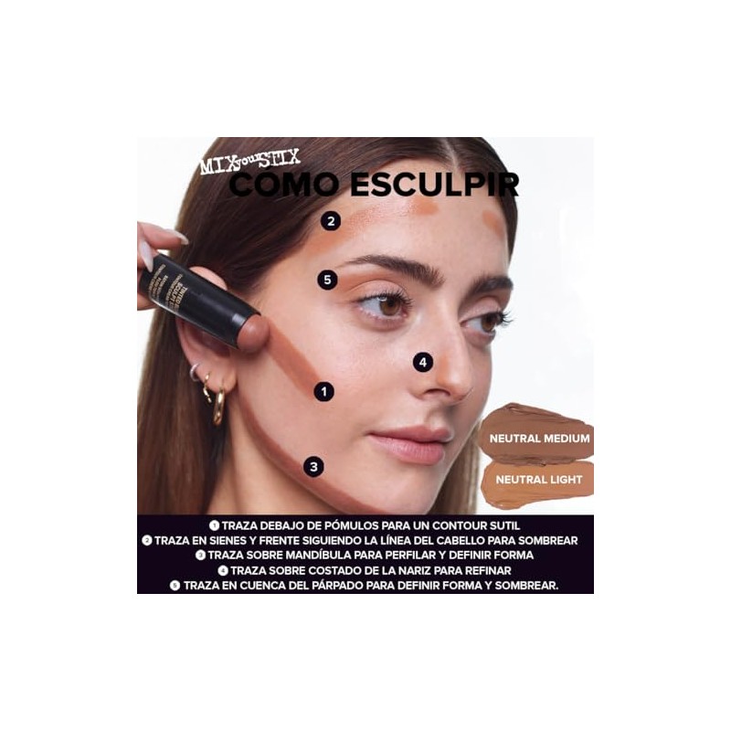 NUDESTIX Tinted Blur Sculpt Stick – Cream-to-Powder Matte Contour Stick