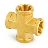 GASHER 2PCS Brass Pipe Fitting, Cross 4 Way Pipe Fitting,