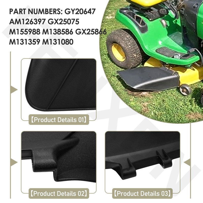 GY20647 Chute Cover W/Hardware for JD 42” Mower Deck AM126397,