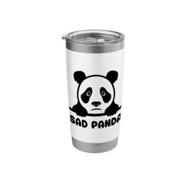 Sad Panda Minimalist Animal Face Nature Design For Kids Stainless Steel Insulated Tumbler