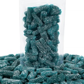 Smarty Stop Sour Licorice Twist Bite Gummy Candy/Twisteroos Pectin Filled Licorice Sour Gummies (Blue Raspberry, 2 Pound (Pack of 1))