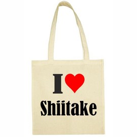 '"I Love Shiitake Shopping Bag School Bags Gym Bag 38 x 42 cm in Pink White Beige Red Blue Green Grey Yellow