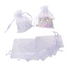 KIMOBER 100pcs Organza Gift Bags,White Gift Wrap Bags with Drawstring