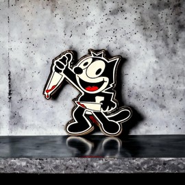 Felix the cat pin Felix Pin Felix the cat enamel pin Felix the cat merch Felix the cat ketchain Felix the cat toy felix the cat sticker felix cat decal (BLOOD)