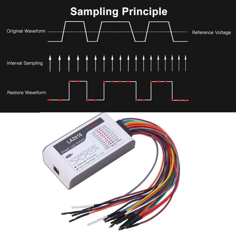 Logic Analyzer USB 16 Channels CH0‑15 200M Sampling Rate ‑50V