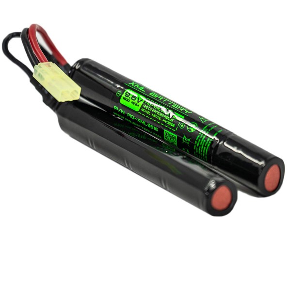XML Battery 9.6v 1600mAh Ni-MH Rechargeable Battery Pack Replacement for Airsoft Gun (Nun-Chuck Style)
