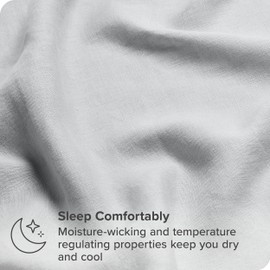 Bare Home Twin Extra Long Sheet Set - Luxury 100% European Linen - Deep Pockets - Easy Fit - 3 Piece Set - Bedding Sheets & Pillowcases (Twin XL, Glacier Grey)