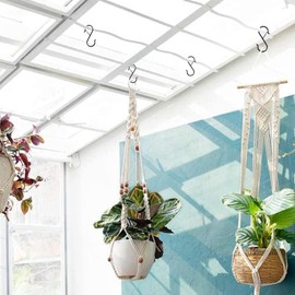 BOBOZHONG Safety Buckle Design S Hooks,12 Pack S Hooks for Hanging S Shaped Hooks Metal S Shaped Hooks for Heavy-Duty for Hanging Plants,Lights,Kitchenware,Pans,Pots,Utensils,Clothes,Towels