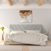 Giantex Linen Upholstered Headboard, Adjustable Width Button Tufted Headboard Only
