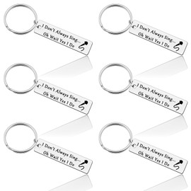 Baipilu 6Pcs Singer Gift Music Lover Gifts Keyring Appreciation Gift for Music Lover Thank You Keyring Gift Music Lover Gifts for Women Inspirational Keyring Gift Retirement Christmas Birthday Gift