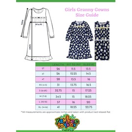 Komar Kids Pijama de camisón para niña, Azul marino/flor y brillo, 3 Años
