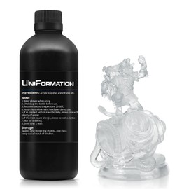 Uniformation 8k 3D Printer Resin PLA Plant Based Resin,Biodegradable 405nm UV Curing Photopolymer Rapid for 4K 6K 8K LCD/DLP/SLA 3D Printer Space Transparent 1kg