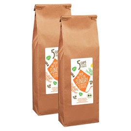 5 Cups and Some Leaves - "Every Day is Like Sunday" | Loose Tea with Rooibos, Cinnamon & Mint | Herb Tea | Organic & Vegan | Catering | 2 x 200 g