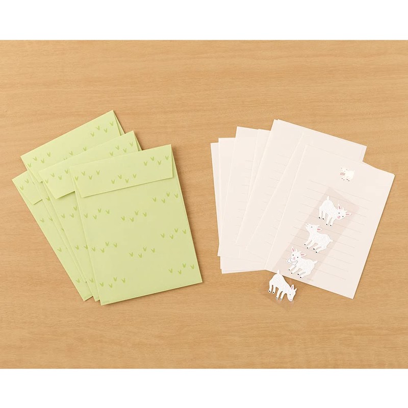 Midori 86639006 Letter Set with Stickers, 12 Sheets, 4 Envelopes,
