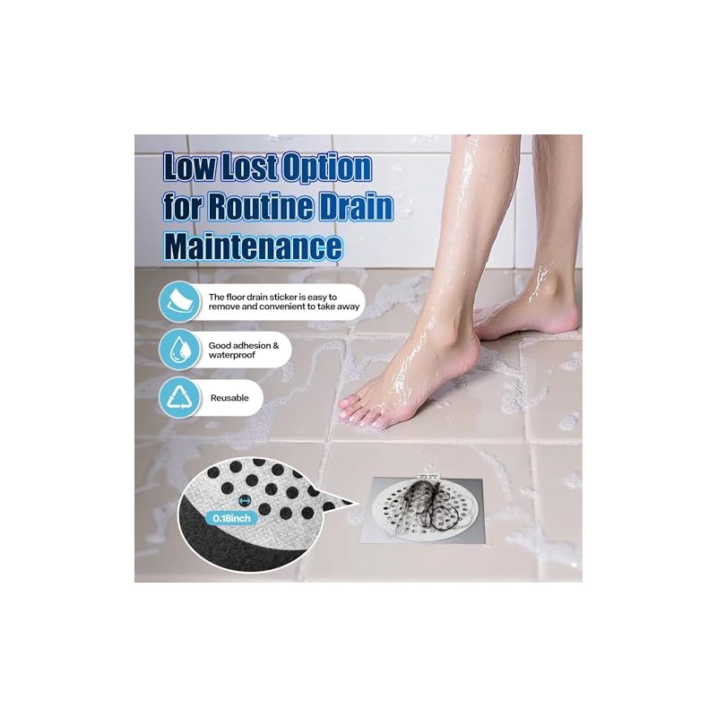 Disposable Shower Drain Hair Catcher 38 Pack, Peel and Stick