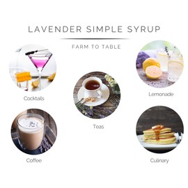 Lavender Lane Lavender Simple Syrup, 9 oz - Extracted On Our Farm, For Tea, Coffee, Cocktails, Mocktails, Cooking