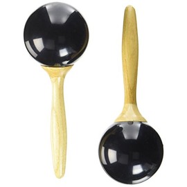 Stagg 11866 26 cm Pair of Traditional Fibre Spherical Maracas - Black