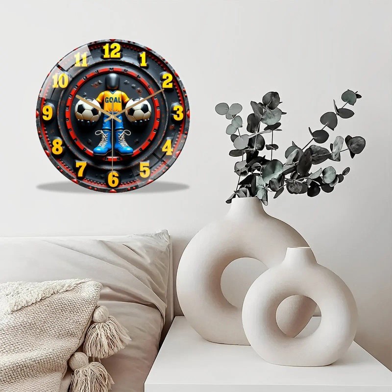30x30cm Round Wall Clock that is Backed by a Manufacturer's