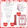 Sliner 100 Pcs Valentine's Day Popcorn Bags Cone Shaped Treat